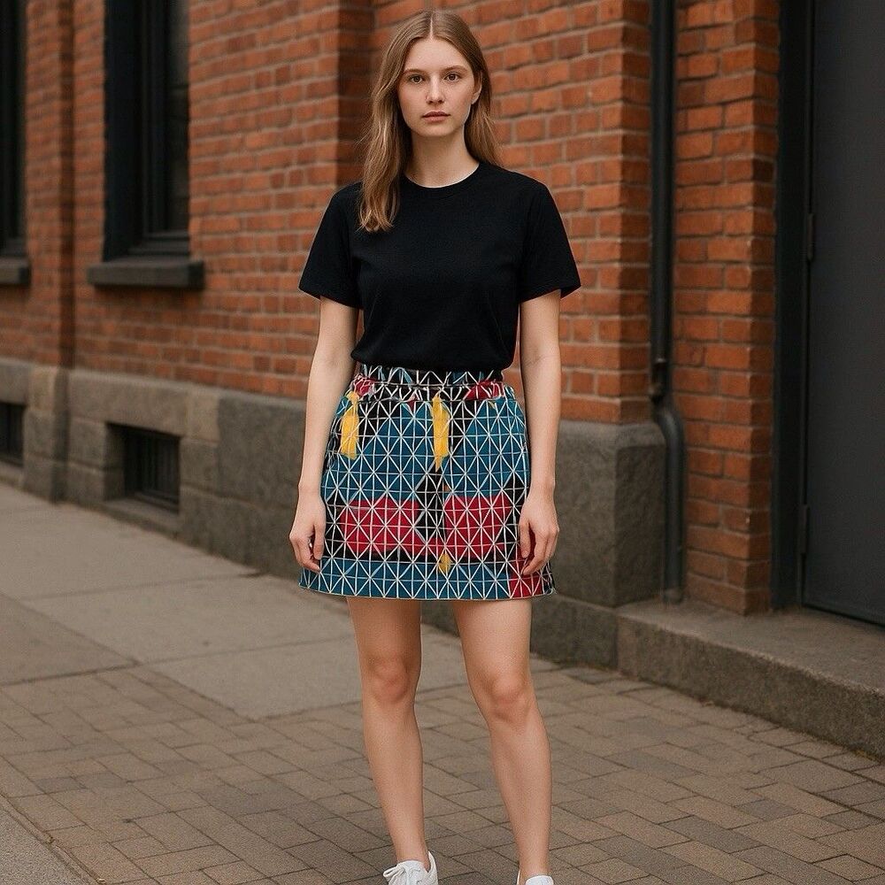 Slazenger Womens Golf Athletic Skort Multicolor Geometric Size 6 Pockets Stretch